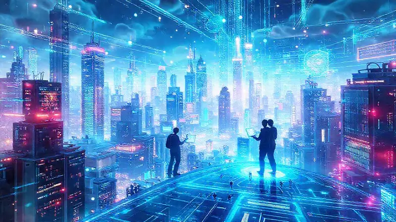 Ciudad futurista digital y colaborativa