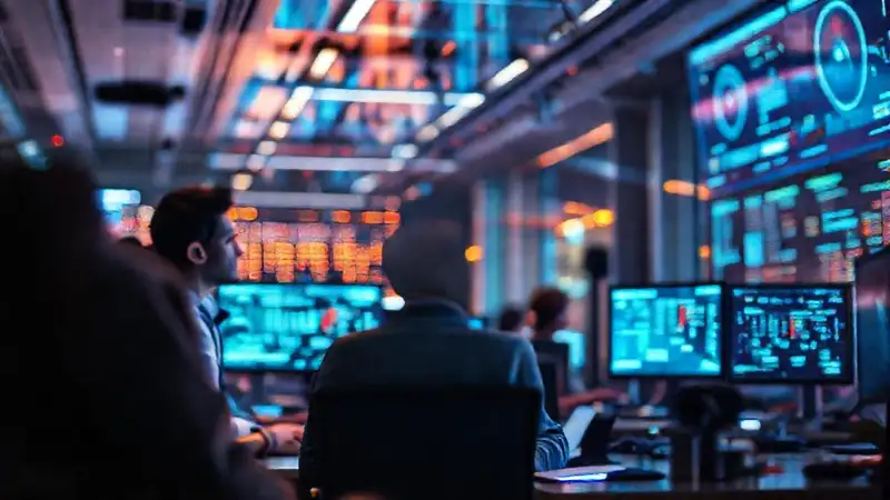 img_1qlk2wjt Oficina futurista: equipo diverso