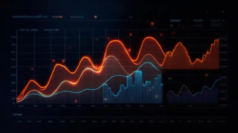 Visualización de datos digital, elegante y vibrante