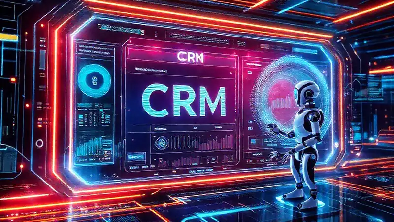 CRM futurista: interfaz digital, elegante y brillante