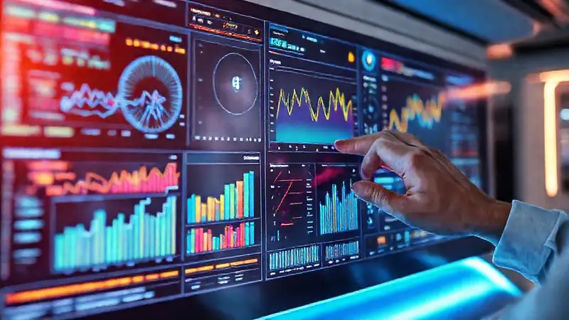 Un panel digital analiza datos brillantes