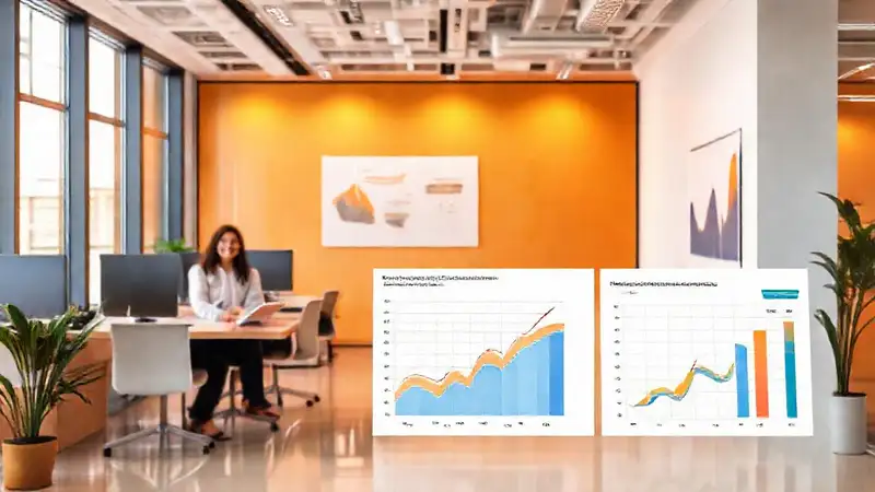 Oficina moderna, datos positivos y brillantes