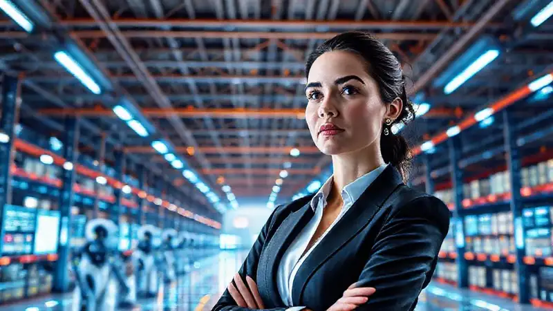 img_eujoaqzg Almacén futurista con IA y logística