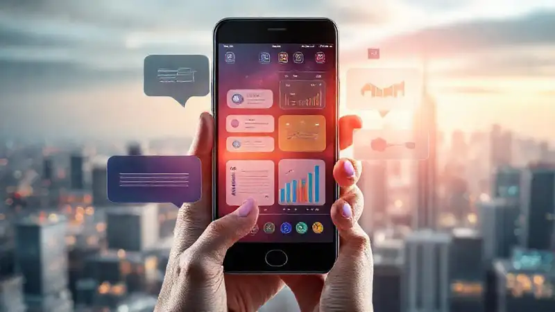 Un smartphone presenta datos visualmente atractivos
