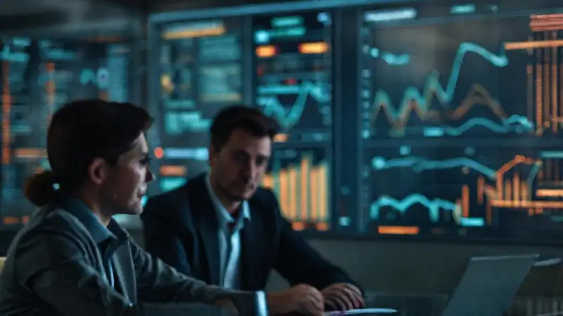 Reunión empresarial con IA preocupante