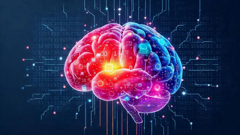 Redes neuronales digitales, futuristas y brillantes