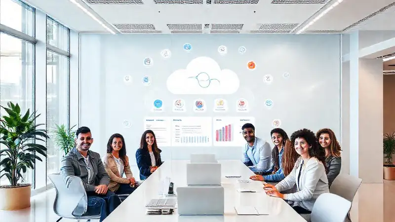 Oficina moderna: interfaz intuitiva y colorida