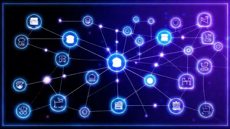 Redes futuristas interconectadas brillan con estilo