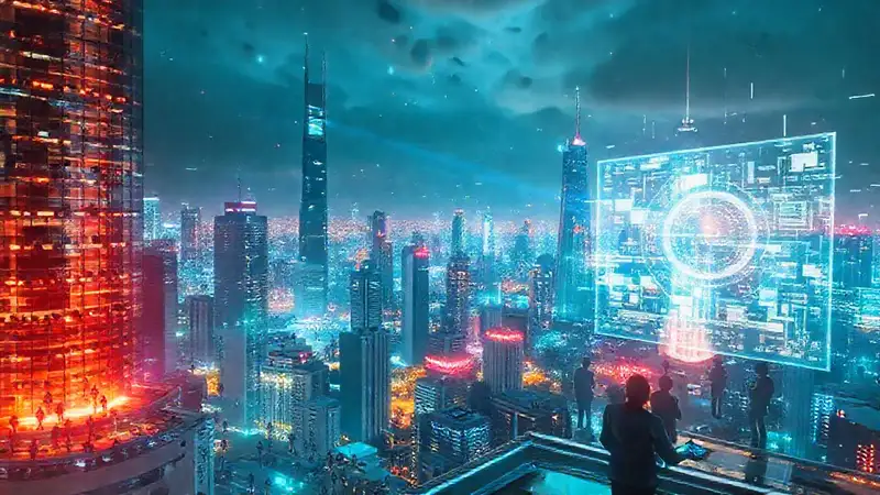 Una ciudad futurista irradia tecnología y esperanza