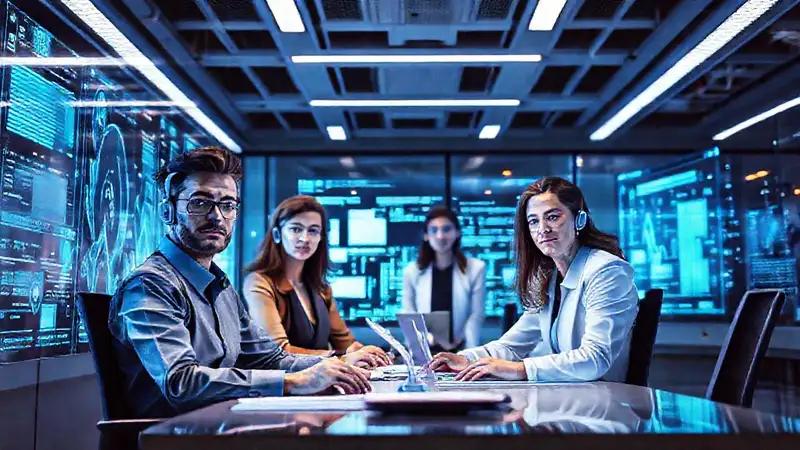 Oficina futurista: tecnología, colaboración e innovación