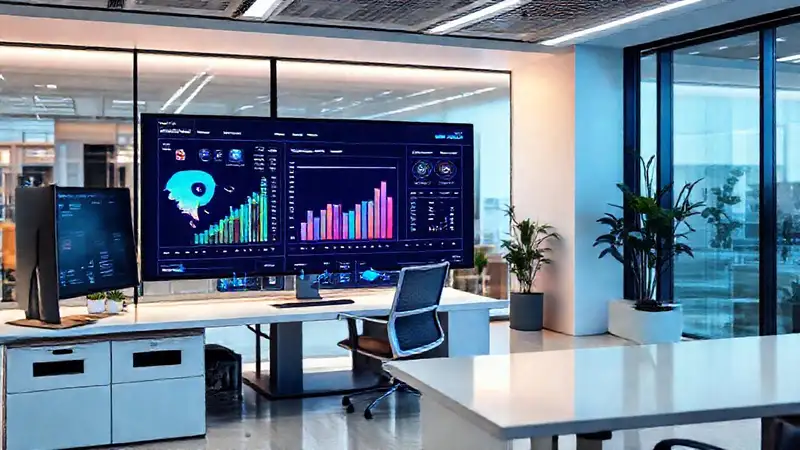 Oficina moderna, digital y profesionalmente vibrante