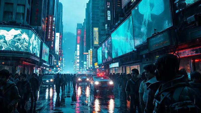 La ciudad cibernética es caos urgente y oscuro