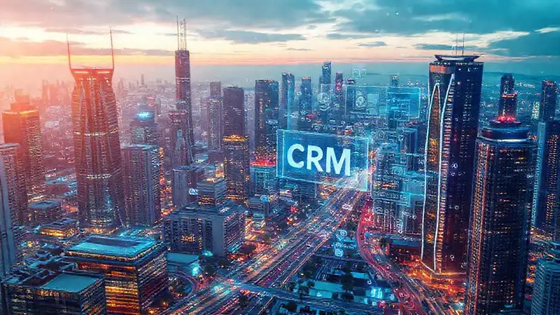 Ciudad futurista digital e innovadora brilla